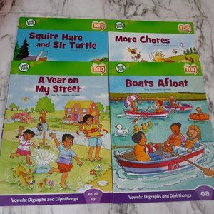 Set of 4 Leap Frog Tag Books More Chores Boats Afloat A Year On My Street Squire